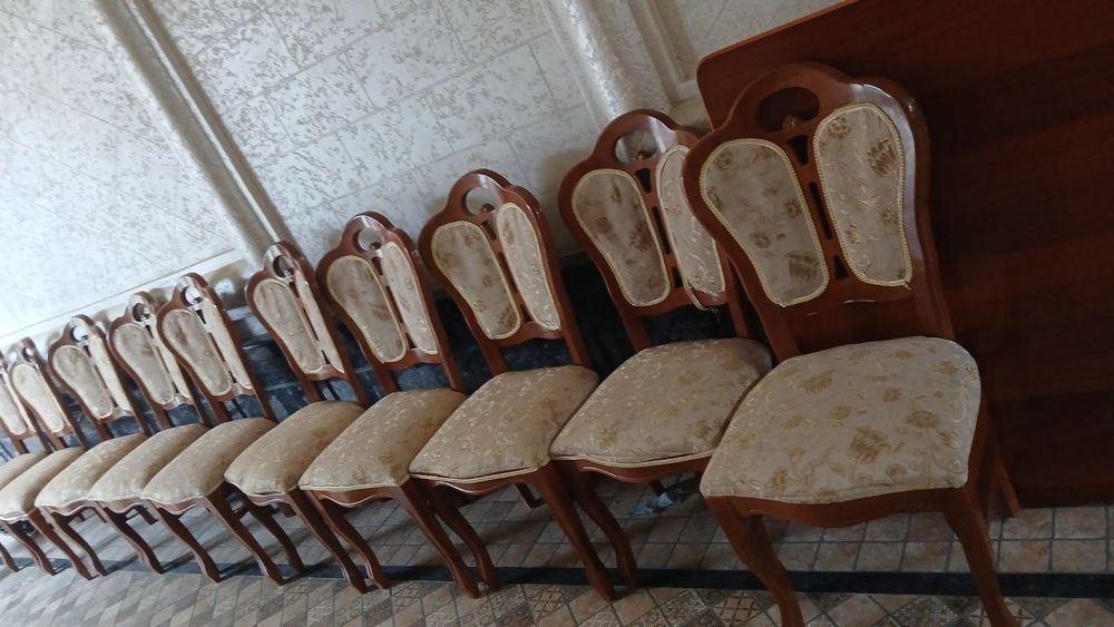 Продаю Стол 2.8 метр и стулья 10 шт в хорошем состоянии своя