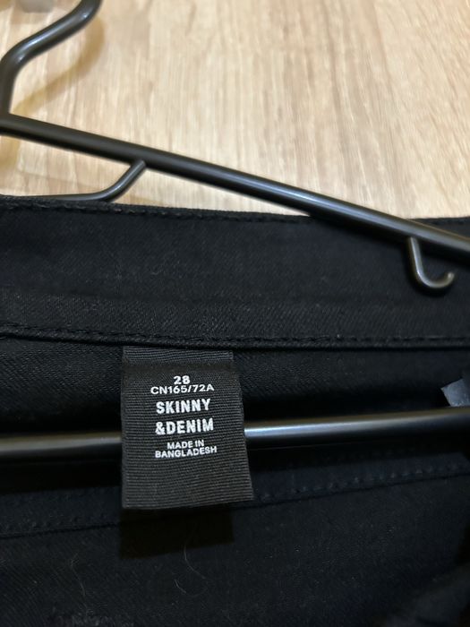 Blugi negri bărbați H&M &Denim, mărimea 28 (XS/S), croi Skinny
