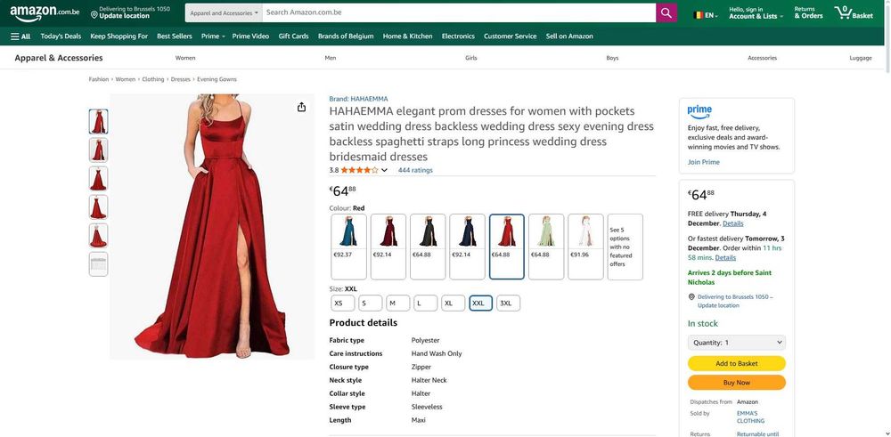 Rochie de seara din satin cu buzunare