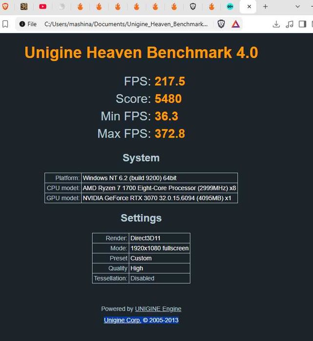 PC Ryzen 7-1700-RTX 3070-32gbDDR4 /240 SSD
