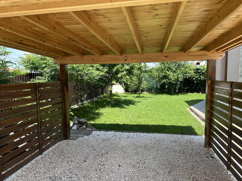 Carport auto din lemn stratificat