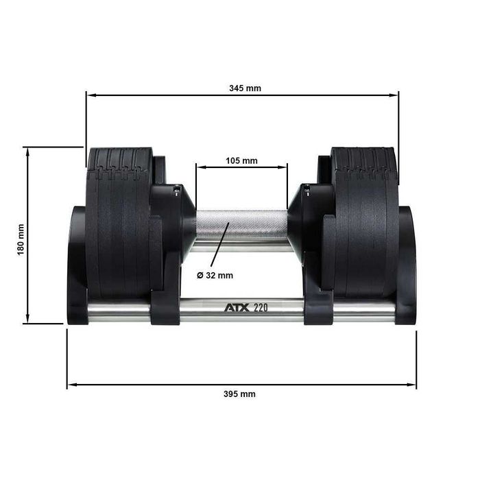 Чифт Регулируеми Дъмбели ATX Nüobell® – 2 до 20 кг, Комплект Гири