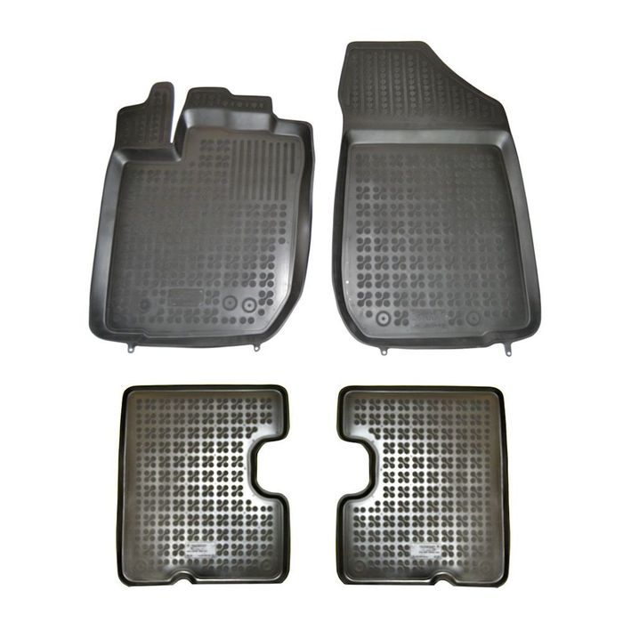 Set covorase auto din cauciuc Dacia Duster 2013-10.2017, culoare Negru, presuri tip tavita marca Rezaw Plast