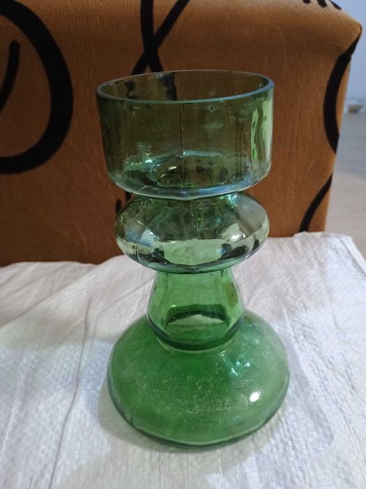 Vaza suport lumanari anii '60 de colectie sticla scandinava modernista