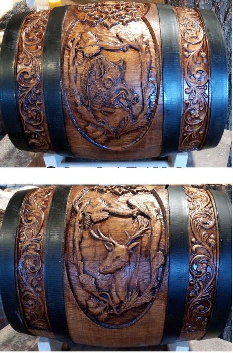 Буре с дърворезба за ракия