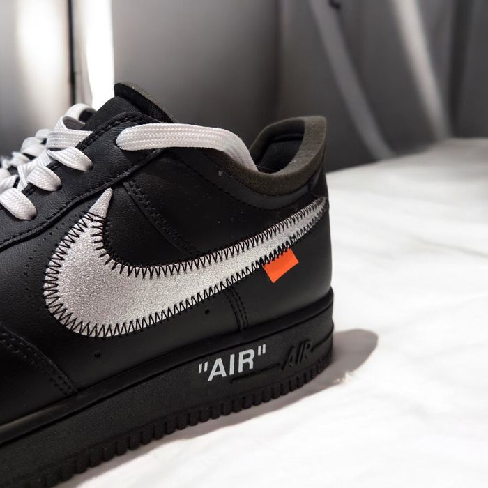 Adidasi Nike Air Force 1 Low x Off-White Black Silver Streetwear Fashi