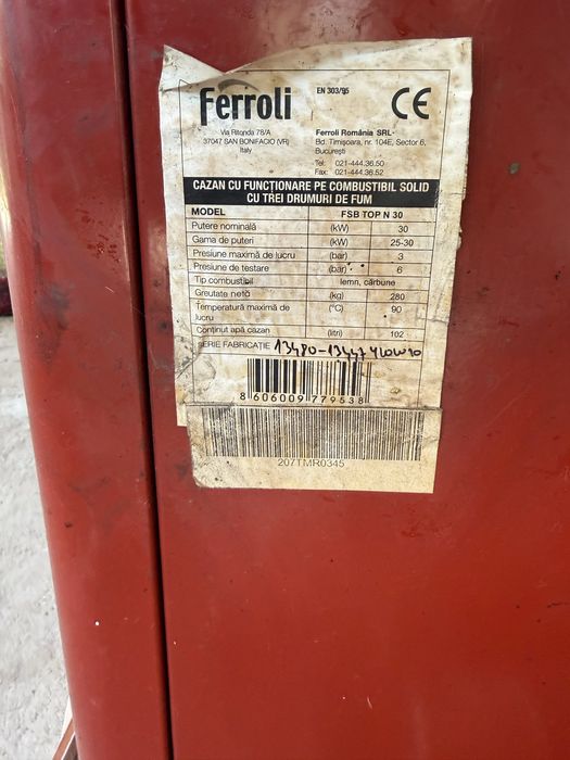 Centrala lemne Ferroli FSB top N 30kw