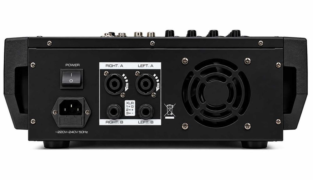 Mixer audio 4 canale 2 x 450W ZZPK4 cu amplificator stereo 256 Efecte DSP Bluetooth USB Egalizator