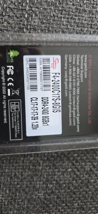 Memorie Ram G Skill Aegis 8Gb Ddr4 2400Mhz cl17