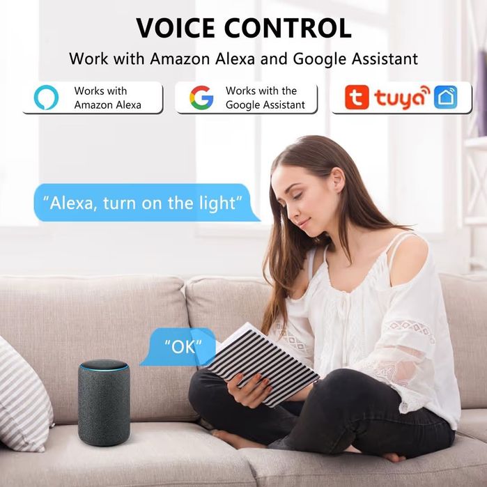 Умен Wi‑Fi и Bluetooth реле превключвател 16A 2.4GHz Tuya неутрален
