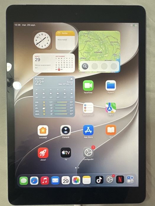 iPad 9 (2021) 10.2 , cellular, 64GB Wi-Fi, bateria 100%, iOS 27-Excelent