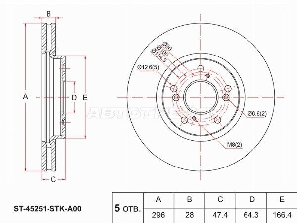 Диск тормозной Honda Cr-v
