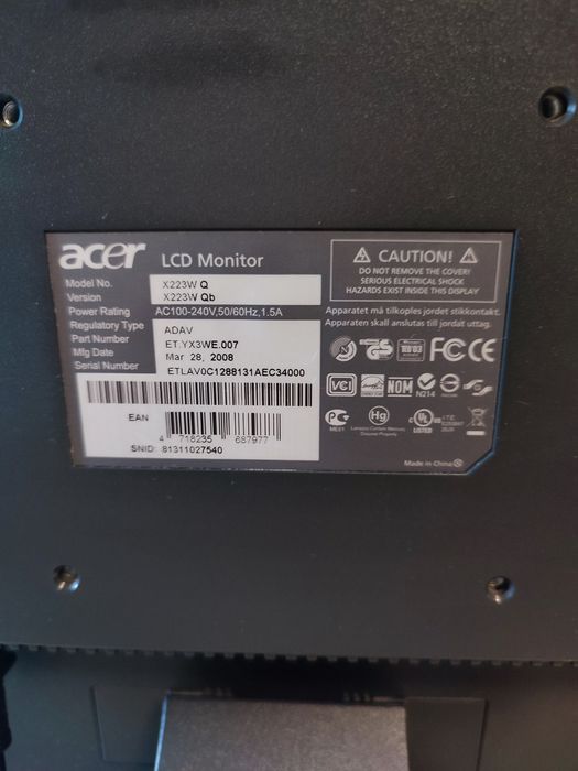 Monitor LCD Acer X223W