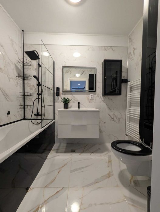 Apartament 47 mp + 30mp terasa, priveliste, sub padure, parcare in garaj cu incarcator masina electrica personal TRIFAZIC, zona Teilor, Floresti