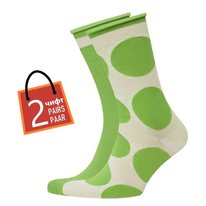 Памучни  дамски чорапи 2 чифта, на точки, безшевни, удобни