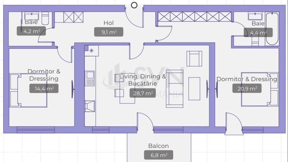 Apartament 3 camere Erou Iancu Nicolae Jollie Ville