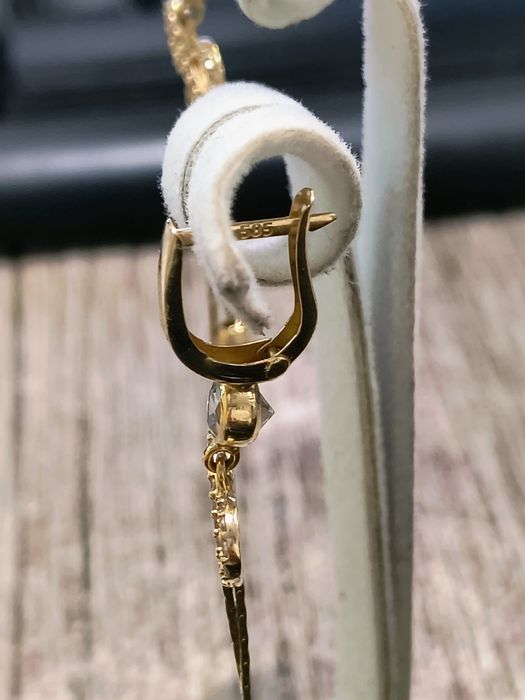 Златни обеци с висулка 3.90гр / 14К