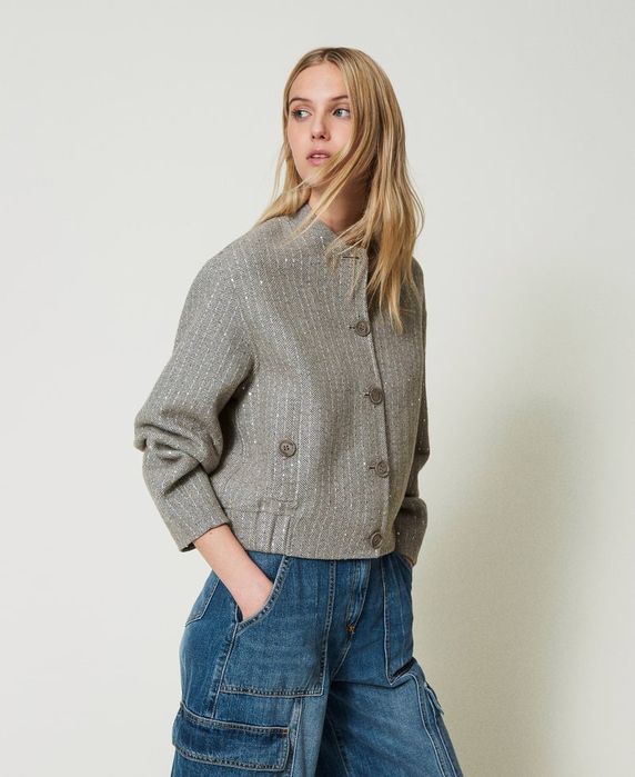 Вълнен бомбър/яке Twinset, размер 46/L и 48/XL, нов с етикет!