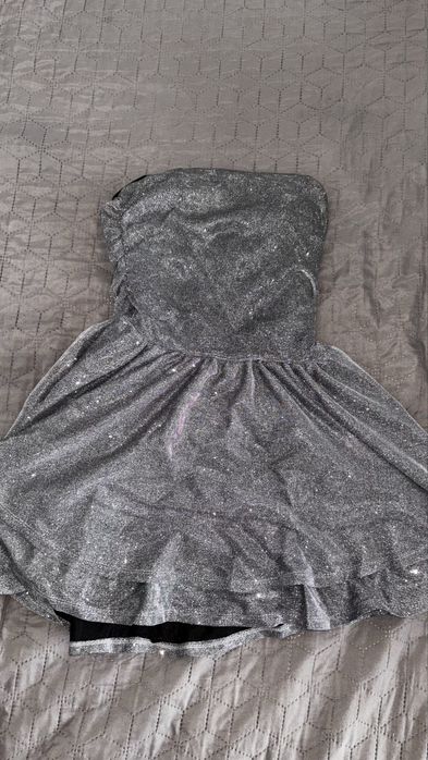 Сребриста дамска рокля Shein