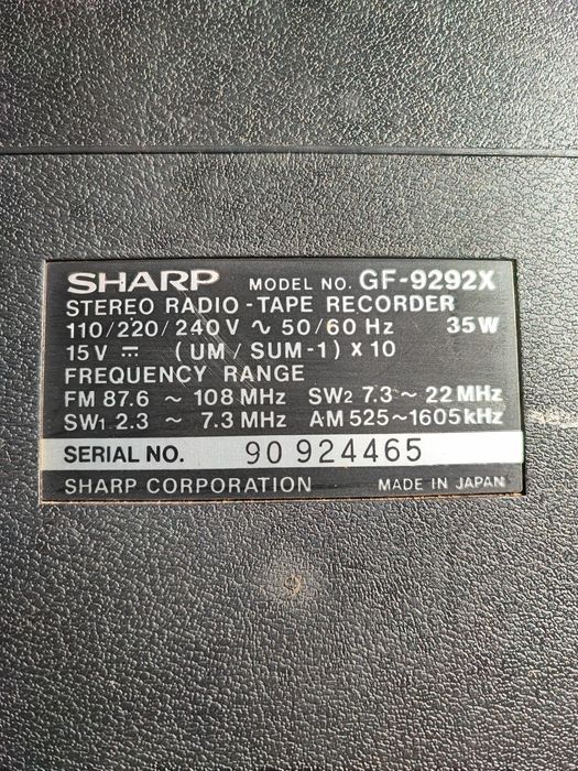 Radiocasetofon SHARP GF-9292X