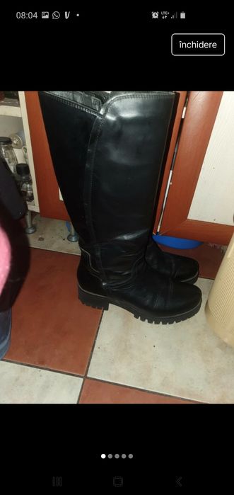 Cizme din piele neagra 40