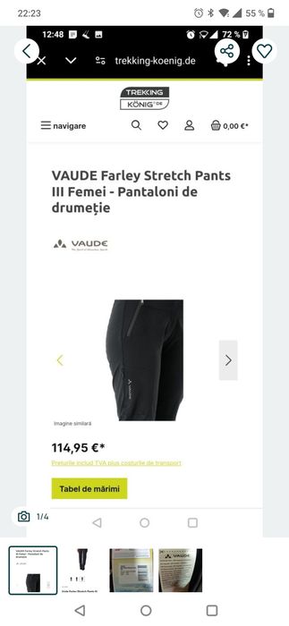Pantaloni drumeție Vaude dama 44 XL Nou