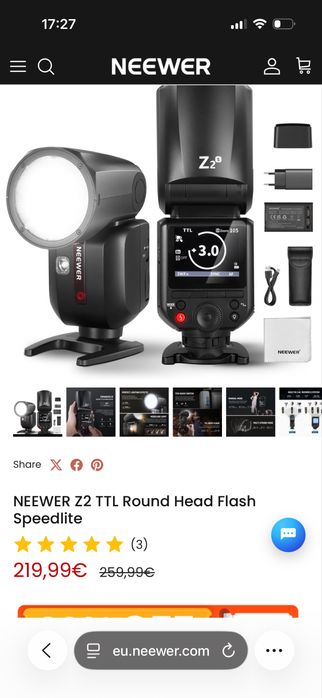 NEEWER Z2 TTL Round Head Flash Speedlite