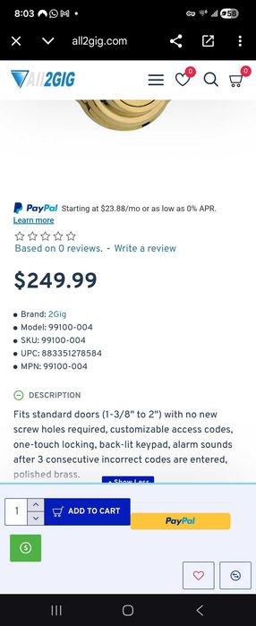 Чисто нова електронна брава за врата Kwikset SmartCode 910