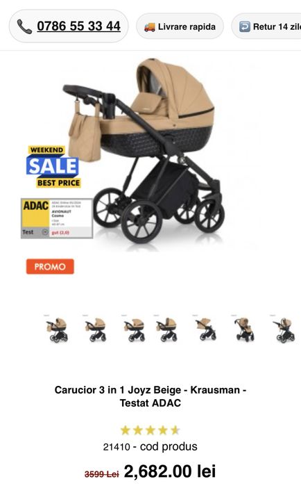 Carucior 3 in 1 Joyz Beige – Krausman
