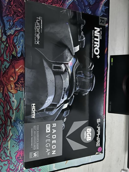 Vând placă video de gaming  radeo rx sapphire 8gb (HBM2.