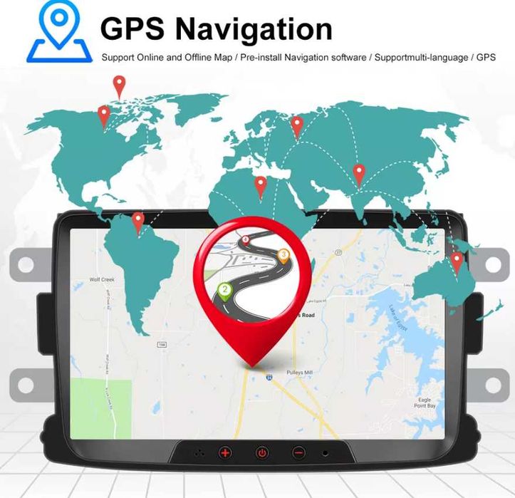 8″ Мултимедия за Renault & Dacia – Навигация, DSP, CarPlay, Bluetooth