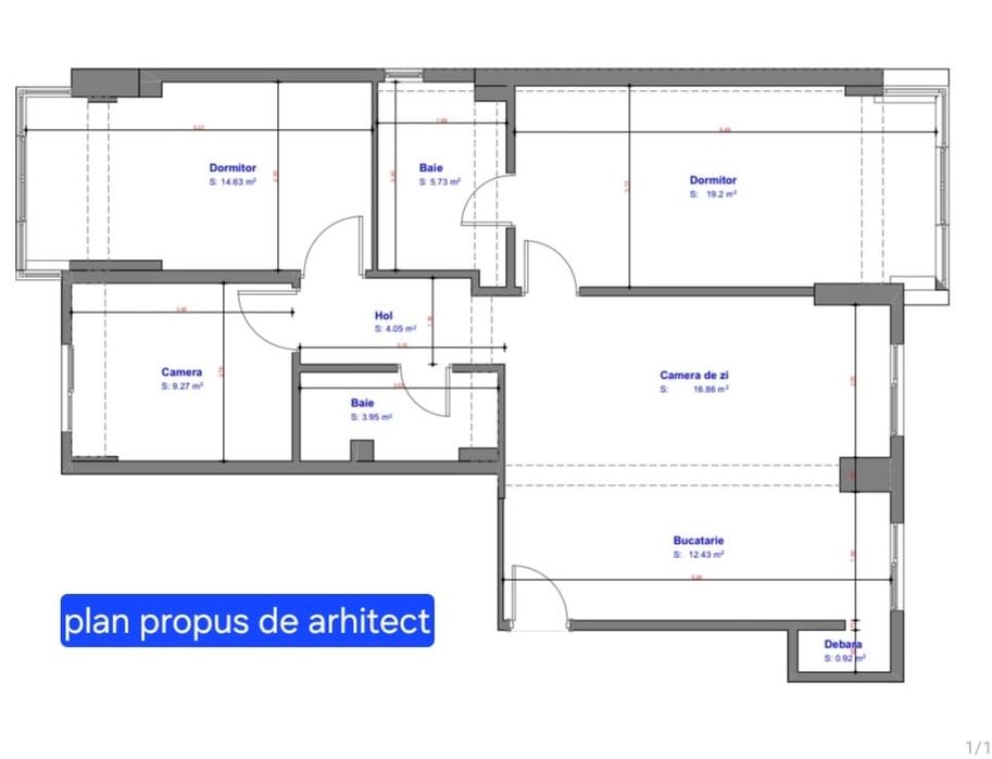 Ap cu 4 camere, 2 bai, boxa, Bdul Roman Musat