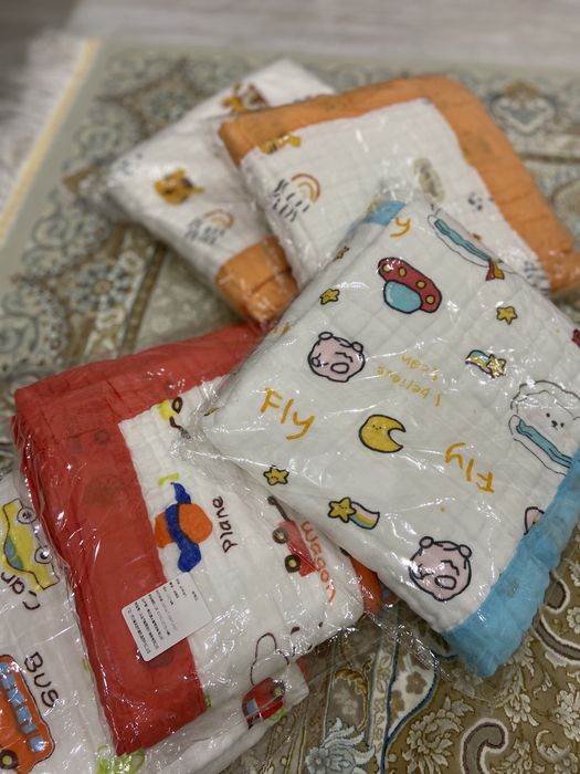 Муслиновые одеяла 6- слойные, 100% хлопок, 1*1.05 размер!