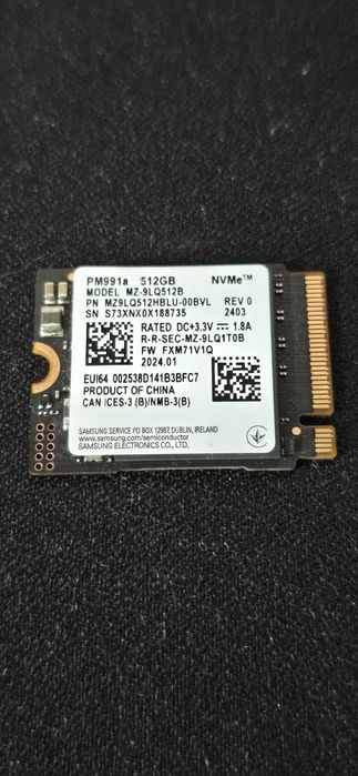 SSD 512GB Samsung PM991a M.2 2230 для Steam Deck / ROG Ally