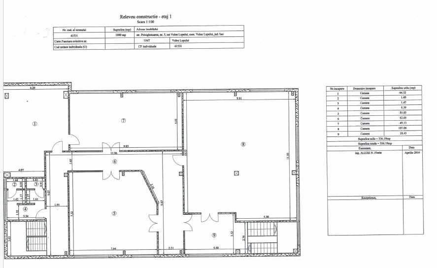 Hala de inchiriat D+P+2E, 1.200 mp, 5 €/mp – integral sau pe etaje