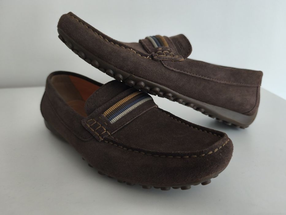 Мъжки мокасини GEOX U SNAKE MOC F  U 7207 F от кафяв набук