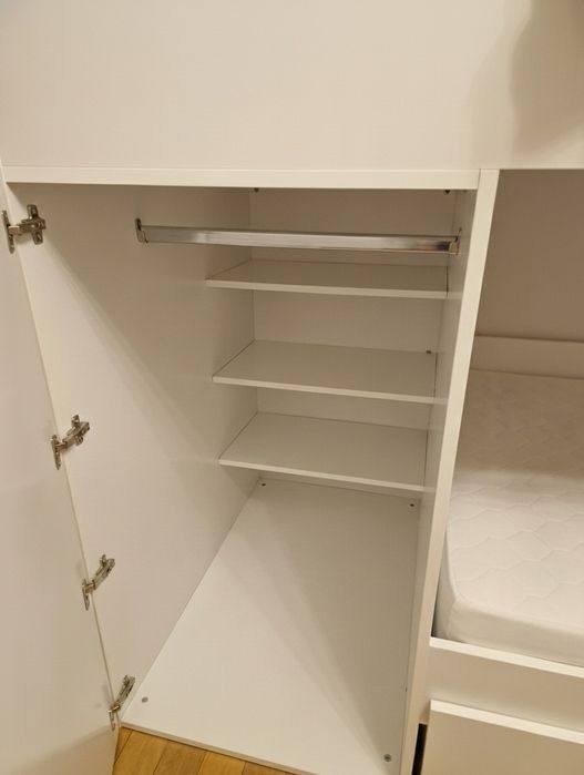 Pat suprapus 90x190 cm, cu dulap si 2 sertare, 2 saltele DORMEO