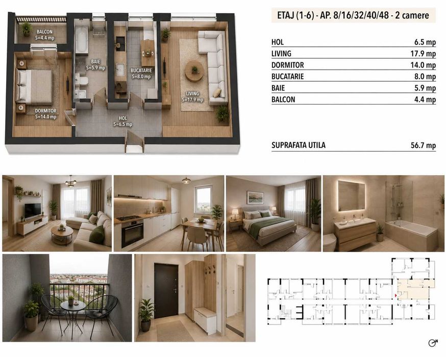 Apartament 2 camere - decomandat - acte finalizate - bloc nou