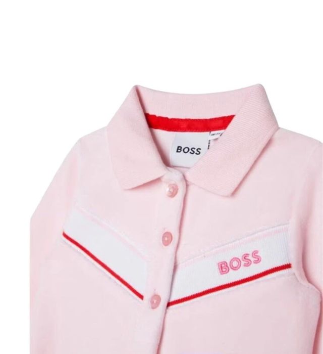 Hugo Boss Salopeta catifea bebe roz
