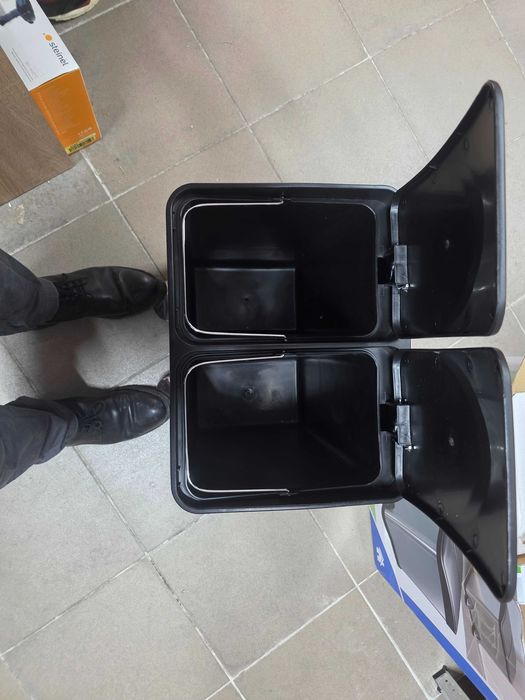 SONGMICS Cos de gunoi din inox cu 2 compartimente