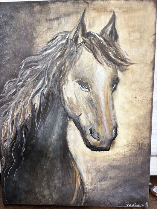 Картина маслени бои кон