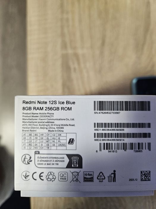 Телефон Redmi note 12 S, 256 gb