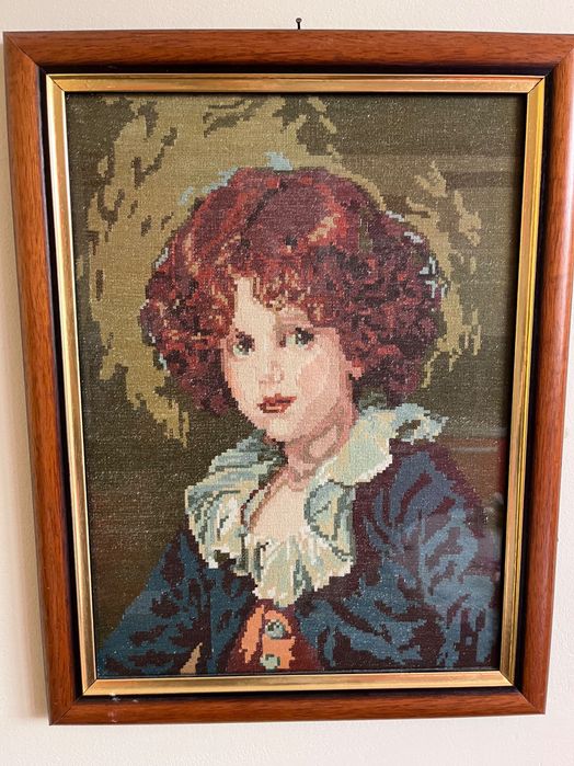 Гоблен момче с червена жилетка