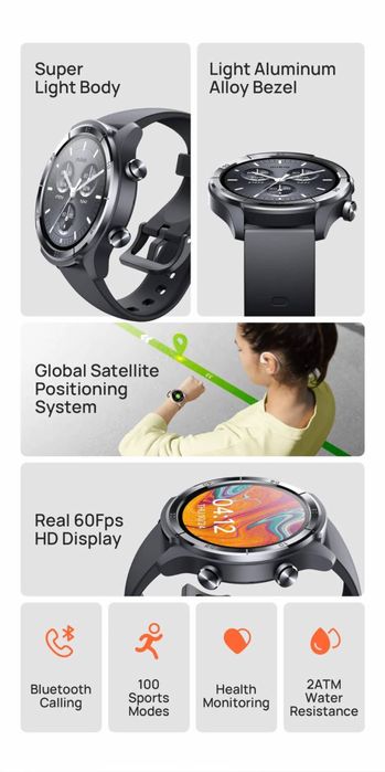 Смарт-часы Mibro Watch A3 1.39 IPS, GPS, Bluetooth 5.3, звонки, 2ATM