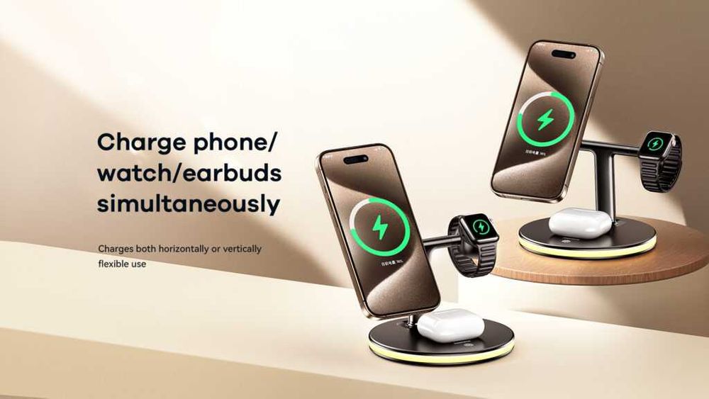 Remax RP-W86 4в1 Док-станция MagSafe 22W для iPhone 16 iWatch AirPods