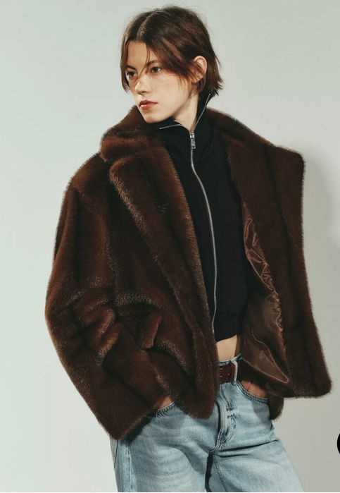 Палто шуба Zara голям размер, ново