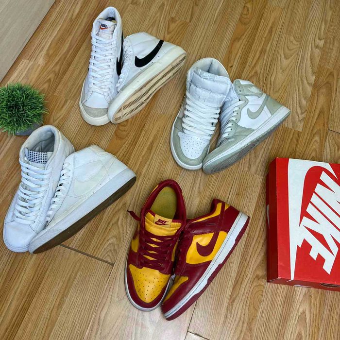 Nike Air Jordan 1 High, Nike Dunk Low, Nike Blazer Mid 77