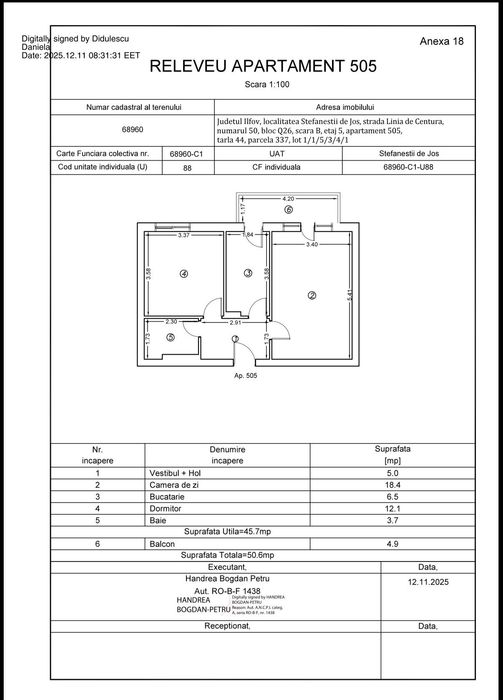 Apartament cu doua camere gata de mutare!