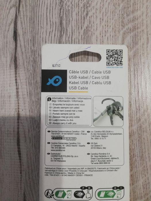 Cablu USB  cu Breloc