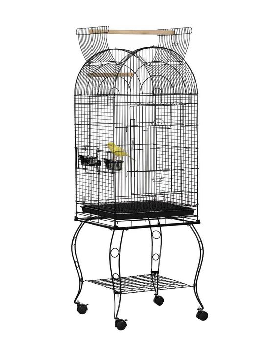 Colivie pentru papagali - PawHut 51×51×153 cm + jucării incluse